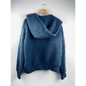 Marc New York Hoodie Women X-Small XS Sherpa Blue Full‎ Zip - EUC